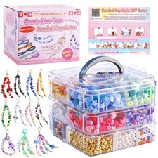2200 PCS Bag Charm Kits, Assorted 8 Colors Beaded Keychain Making Kit for , ...
