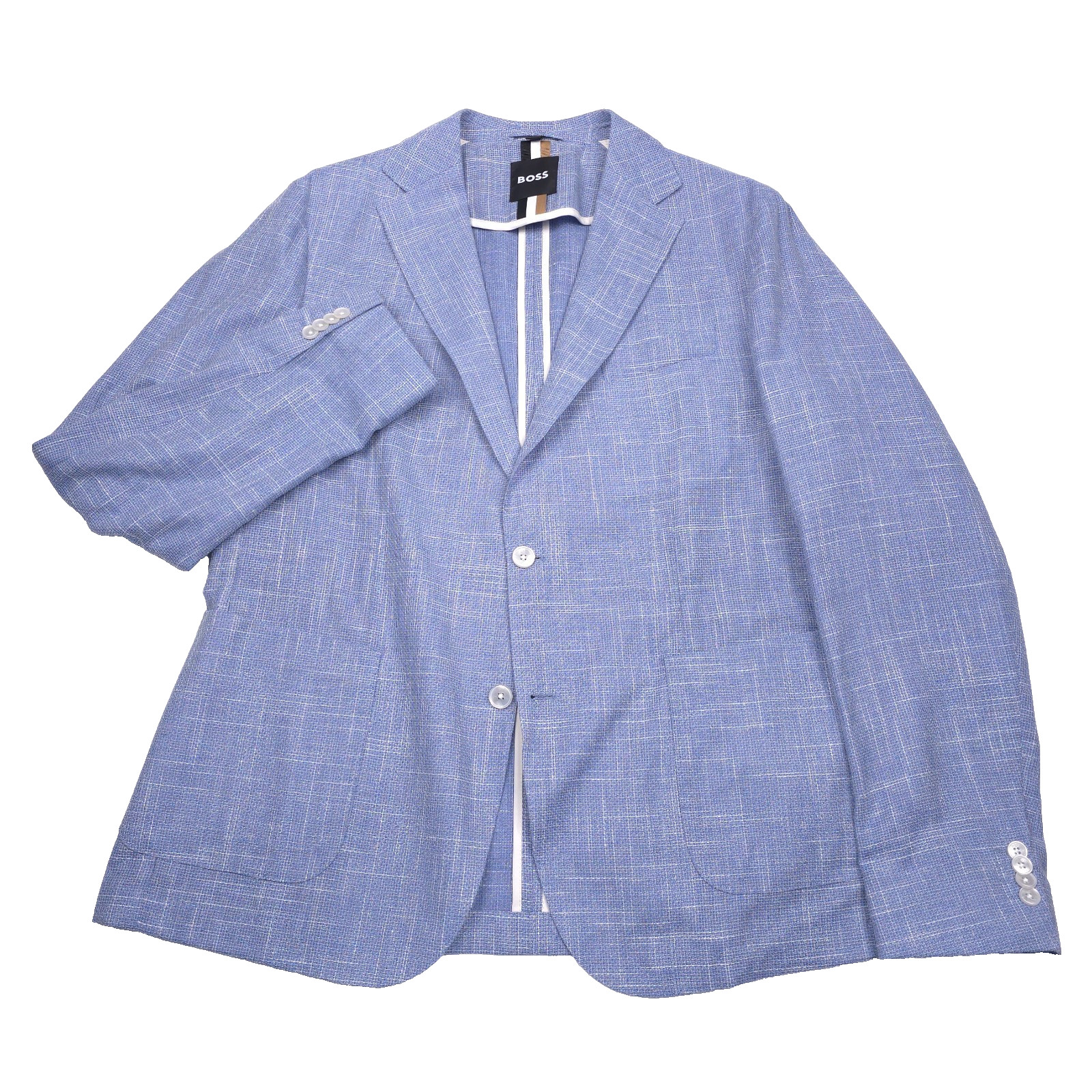 Hugo Boss Hanry-252 Sport Coat Mens 40R Slim Light Blue Wool Linen Blazer Jacket