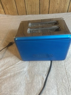 Bella Sensio Blue & Chrome 2 Slice Toaster Model KT-3331 Adj. Temp. And Settings