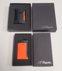 S.T. Dupont Defi Extreme & Slim 7 Fluo Orange Lighter Lot | NEW IN BOXES |