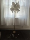 White Feather Shade Floor Lamp for Adults, Foot Switch Control, Corded Power — photo 1