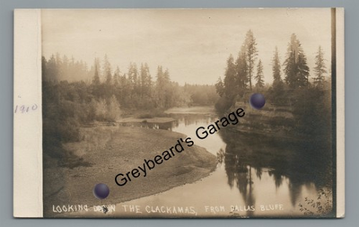 #ad RPPC Clackamas River from DALLAS BLUFF OR Oregon City Real Photo Postcard $19.99