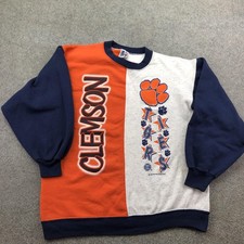Vintage Clemson Tigers Sweatshirt Mens XL Multi Color NCAA Football Sports High