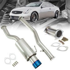Megan Driftspec Catback Exhaust Kit Single Exit Blue Burnt Tip For G35 Coupe V35