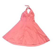 Isaac Mizrahi Target Sleeveless Halter midi Dress Coral Pink Womens 12 100Cotton