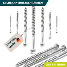 200 Stk Holzschrauben Sechskant DIN 571 M7x35mm Edelstahl V2A Schlüsselschrauben