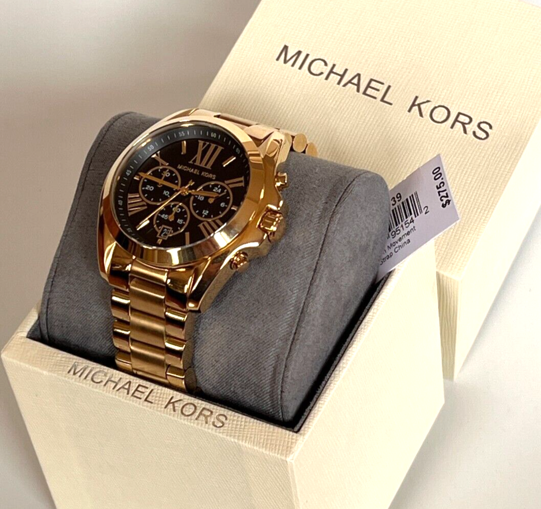 Michael Kors MK5739 Bradshaw Gold Black Dial Chronograph Watch
