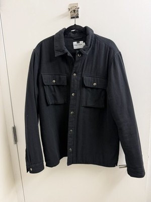 Topman Snap Front Overshirt, Black Size Large