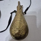 Vintage US Peace Powder Flask Copper Brass Italy Civil War Reenactment Patina