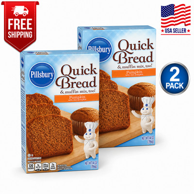 Pillsbury Pumpkin Quick Bread & Muffin Mix 14 oz Box Baking Mix 2 Pack