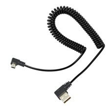 RIIEYOCA Mini USB Coiled Cable, Right Angle Sync  Charging Spring Spiral Cor...