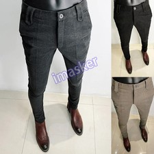 Thickened Suit Pants Men Casual Slim Fit Straight Trousers Formal Office Pants