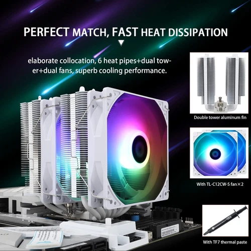Peerless Assassin 120 SE ARGB White Cooler - 6 Heat Pipes for AMD & Intel CPUs - Picture 5 of 8