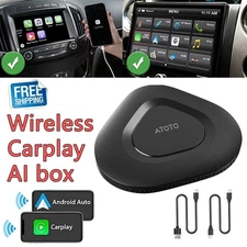 Wireless Carplay Android Auto Adapter 2 in 1 AI Box Plug & Play Wireless Dongle