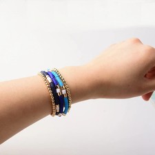 Surfer Heishi Clay Bead Bracelets Women Bohemian Stackable Gold Beaded Stretch