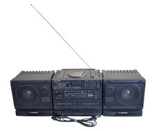Sharp GX-CD60H Ghetto Blaster CD Radio Double K7 Vintage X-Bass Testé OK Secteur