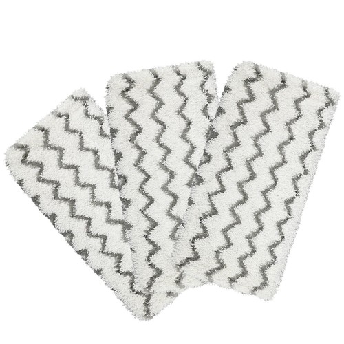 3 Pcs Steam Mops Microfiber Replacement Heads Washable Cloths White