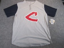 Cleveland Indians Retro 1973 C Logo Jersey Grey Cotton Majestic Men's 2XLT NWT