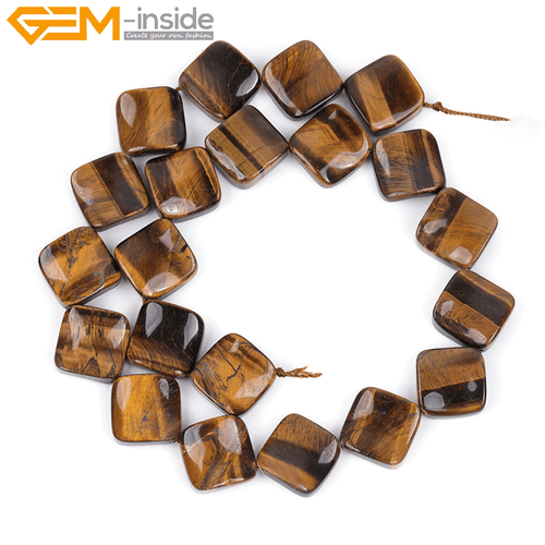 Square Diagonal Twist Assorted Colors Beads Jewelry Making 16mm Natural Stone - Picture 32 of 46