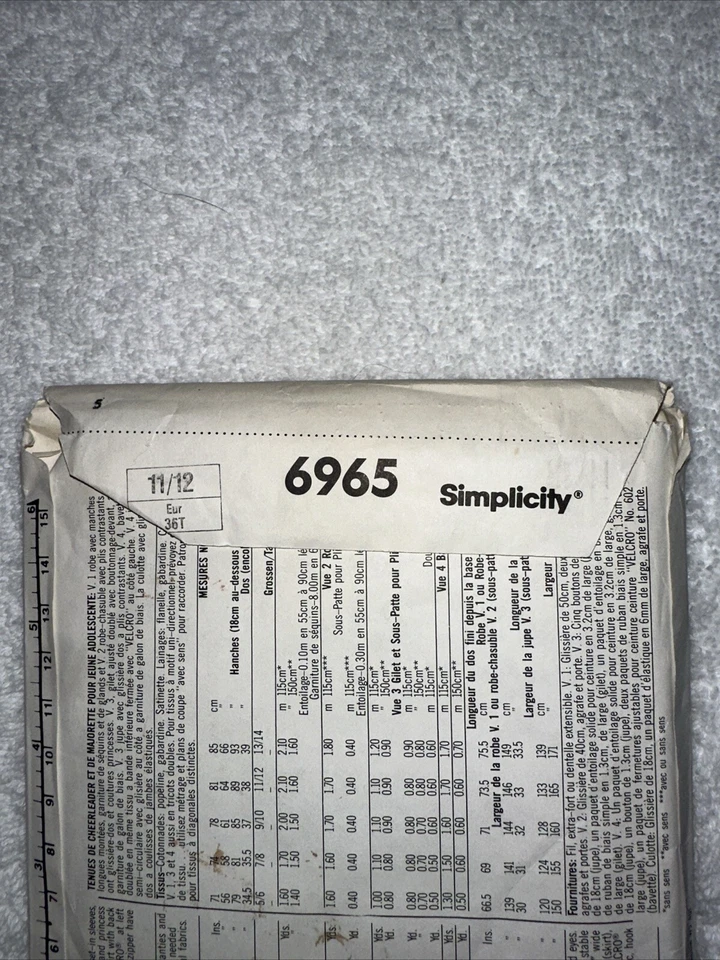 Vintage 1985 Simplicity 6965 Pattern Size 11/12Cheerleader Majorette Costume New - Image 3 of 3