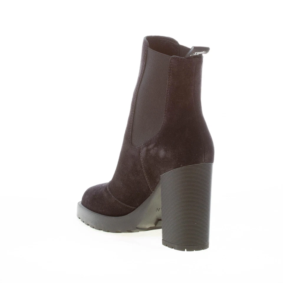 HOGAN scarpe donna H623 tronchetto Chelsea camoscio elasticizzato nero Tacco 9 - Immagine 4 di 4