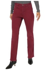 Belle by Kim Gravel Women's Twill Frayed Baby Boot Jean Brgndy