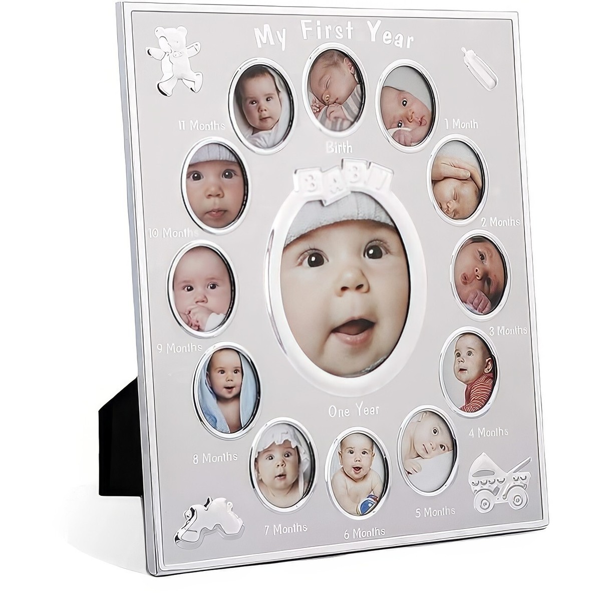 Baby My First Year Multi-Photo Frame Holds 13 Photos Set Newborn 12 Months  Gift