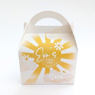 BOHO SUNSHINE Sonne personalisierte Partybox Leckerli Mittagessen Gastgeschenk Geburtstag