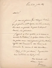 Louis HERSENT Signed Autograph Letter