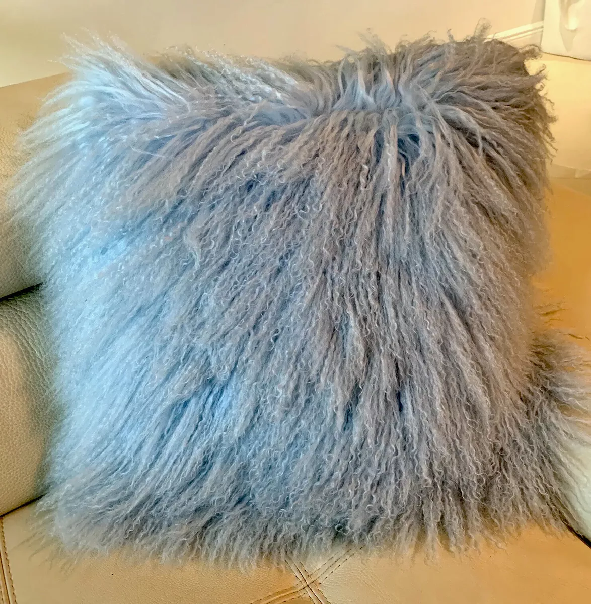 Shag decorative 18 square pillow light blue eBay