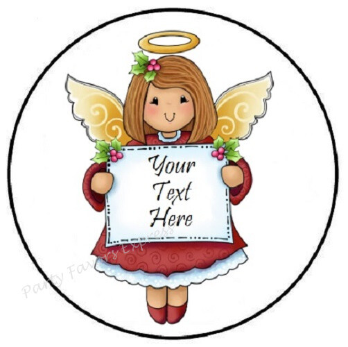 PERSONALIZED CUSTOM ANGEL CHRISTMAS SEALS LABELS STICKERS BIRTHDAY ...