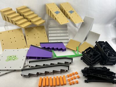 Huge Lot 54 TECH DECK Skate Park Ramps Rails Stairs etc for Fingerboards