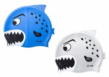 Shark Kids Swim Caps Cute Cartoon Durable Flexible Stretch Silicon Material