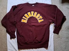 Vintage 90s Champion Reverse Weave Minnesota Embroidered Sweatshirt Red XL USA