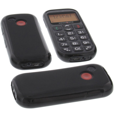 Tasche für Swisstone BBM 320 Handytasche Schutz Hülle TPU Gummi Case Schwarz
