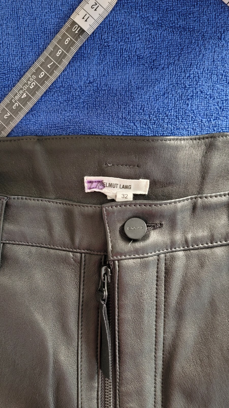 Helmut Lang Men's Leather Moto Pants Size 32 image 5