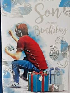 SON   Birthday Card LARGE  6" x  9"