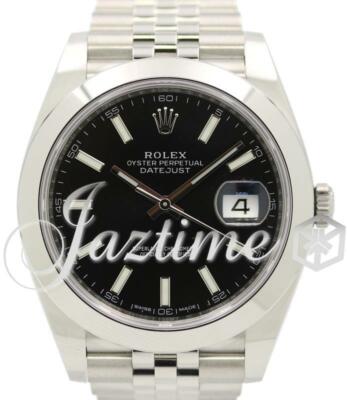 Rolex Datejust 41 126300 Steel Black Index Dial Smooth Bezel Jubilee BRAND NEW