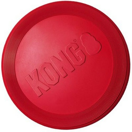 Kong Flyer Rouge L : frisbee souple qui préserve les dents des grands chiens