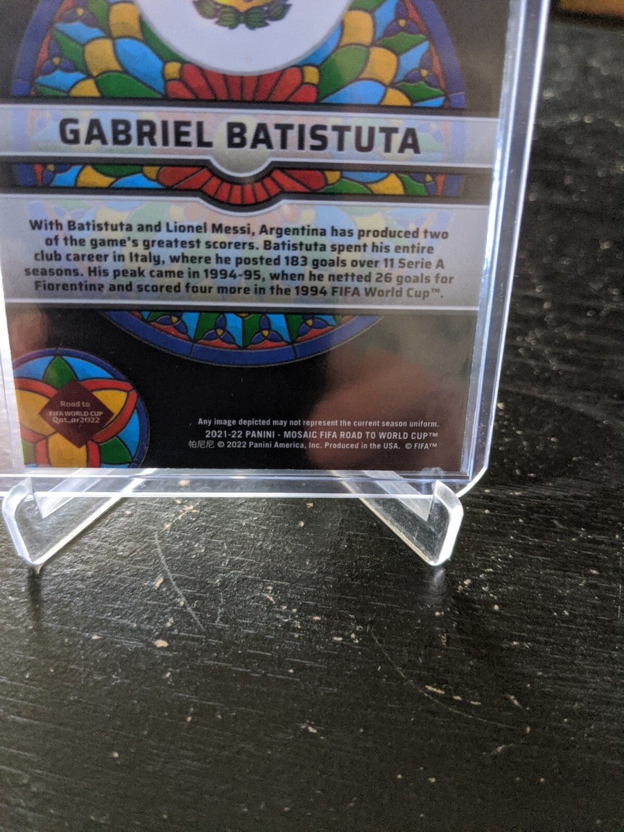 シングルカード Panini MOSAIC BATISTUTA stained glass Gabriel Batistuta 2021 Mosaic Road to FIFA World Cup #46