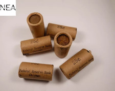 (5) Lote de medio rollo de centavo de trigo Lincoln sellado 25C ~ Banco de la Reserva Federal Chicago