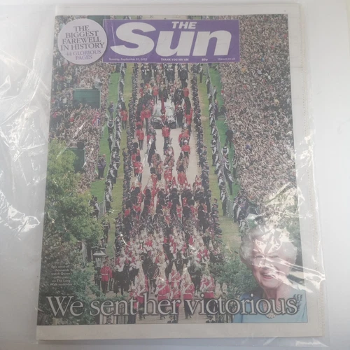 Queen Elizabeth ll 2nd Funeral Newspapers 20th September The Sun Papers