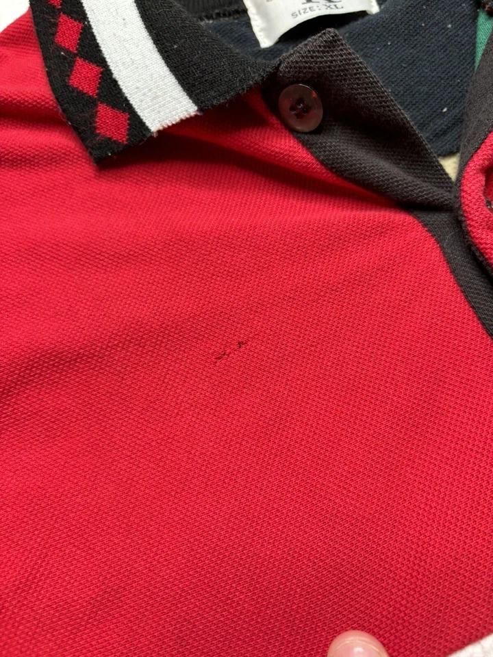 复古 90 年代 Calvin Klein 套衫男式 XL 红色黑色领运动衫罕见 — 第 3/3 张图片