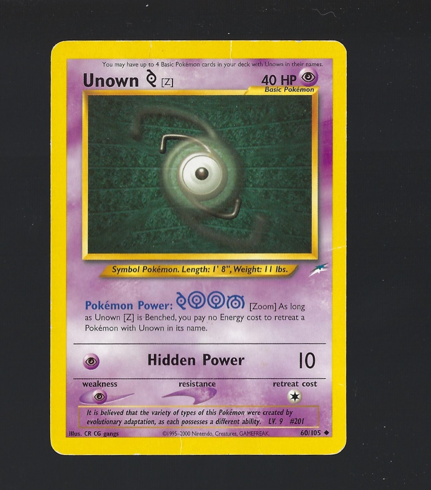 Pokemon UNOWN  60/105 TCG Uncommon