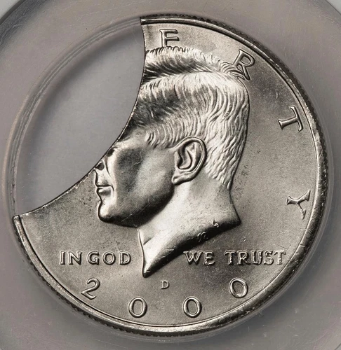 2000 D NGC MS63 HUGE 30% Clip Planchet Kennedy Half Dollar Mint Error a Wow Coin