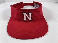 vintage University Of Nebraska Corn Huskers Visor red coliseum Hat Tennis Golf