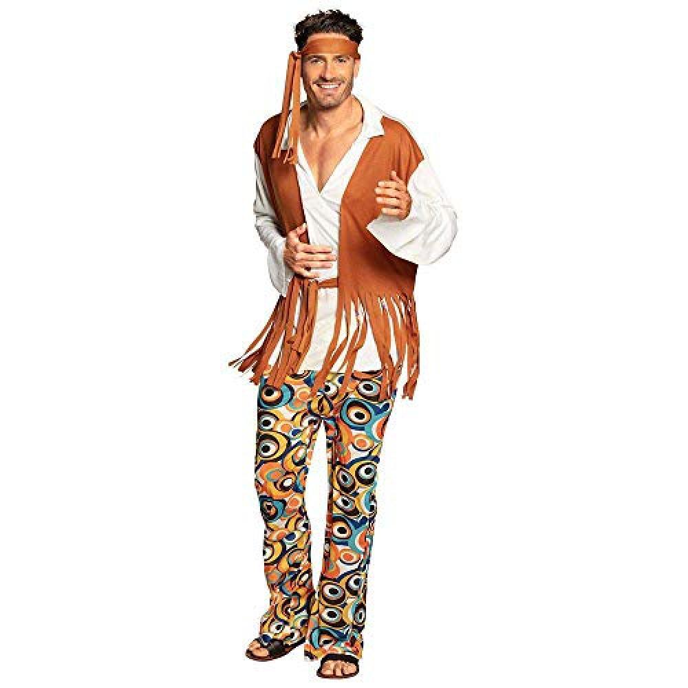 (TG. M-L) Boland- Hippie Figlio dei Fiori Flower Guy Costume Adulto, Marrone, M/