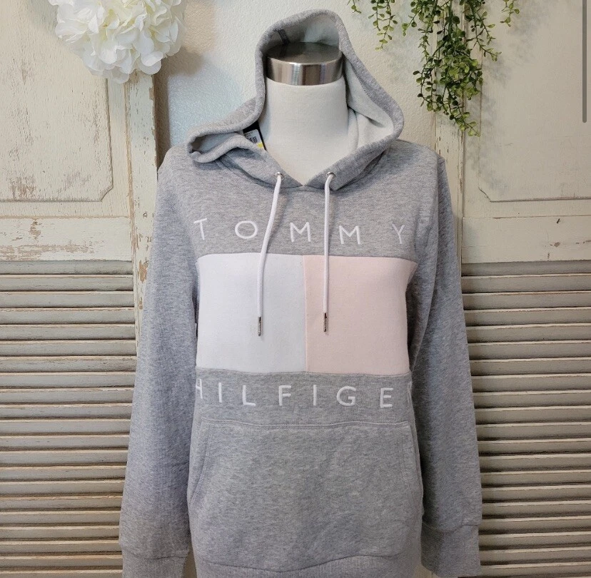 Tommy hilfiger grey hoodie womens hotsell