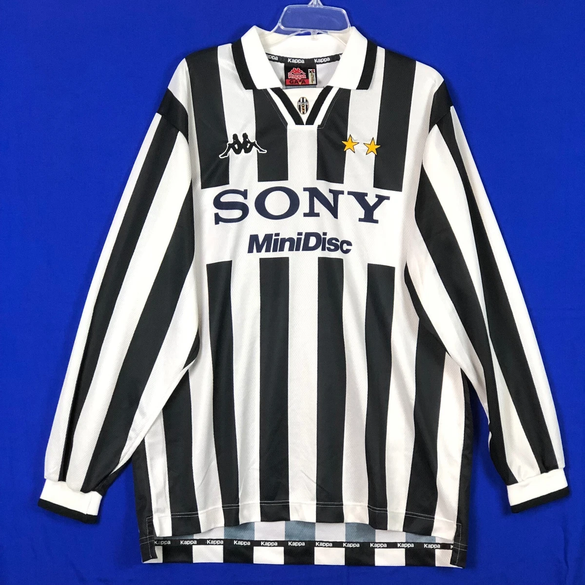 VTG Juventus FC 1995-1997 Kappa Sony MiniDisc Long Sleeve Soccer Jersey  Italy XL