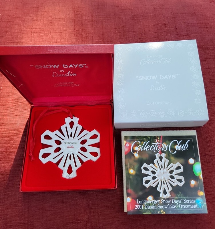 2001 Longaberger Collectors Club Ornament "Snow Days" by Dustin NIB